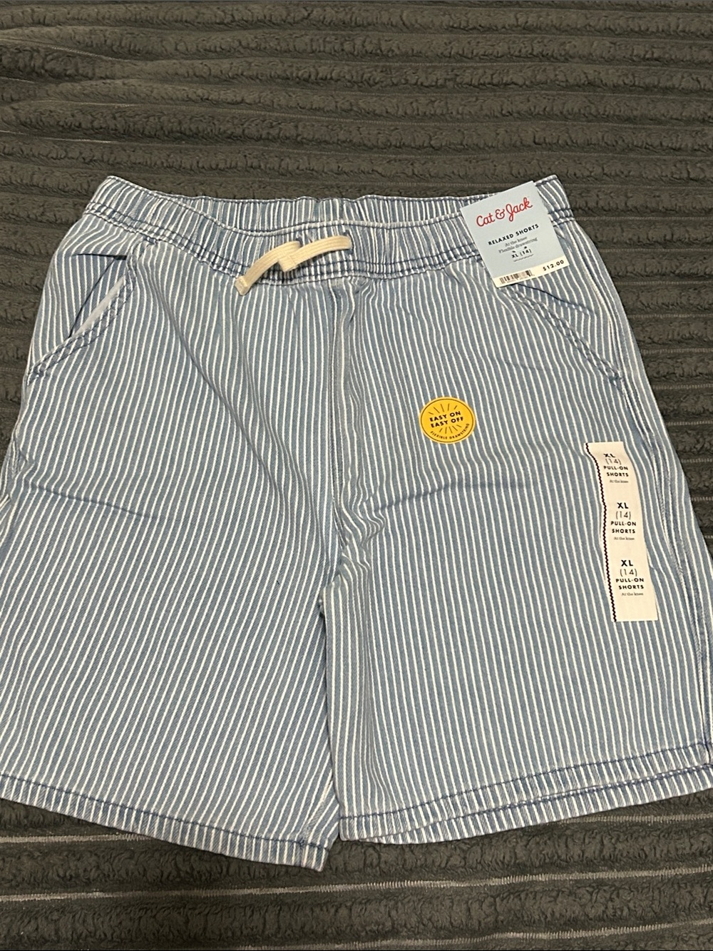 Cat & Jack Light Blue and White relaxed Pull-On Shorts